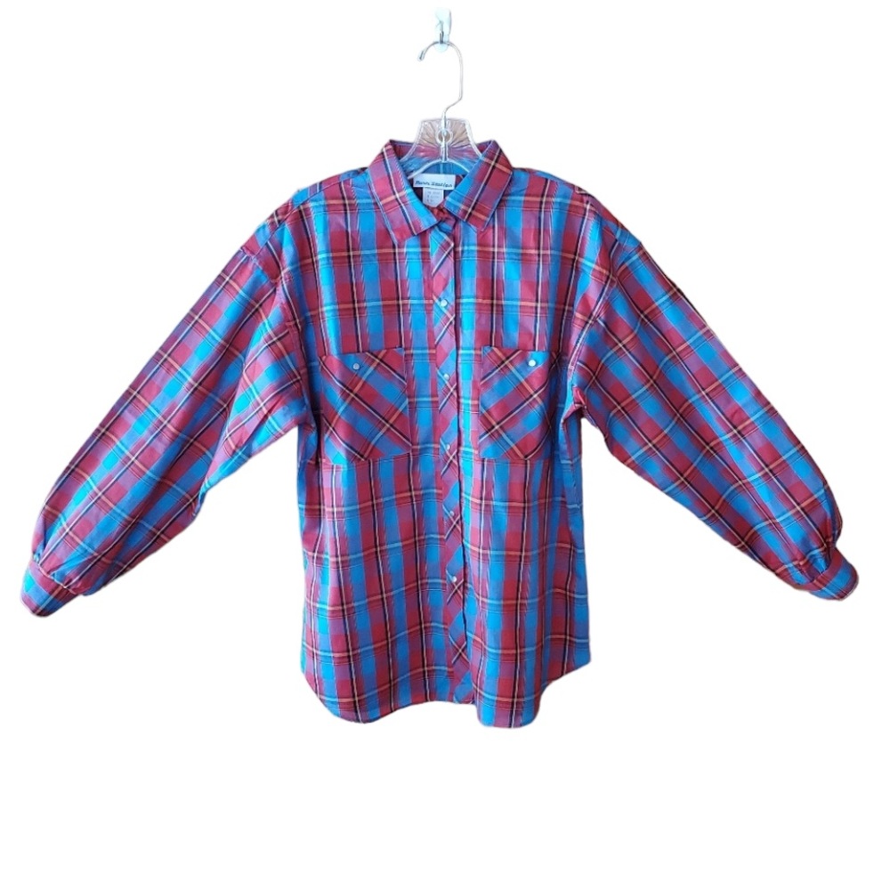NWOT Vintage Paris Station Plaid, Snap Shirt